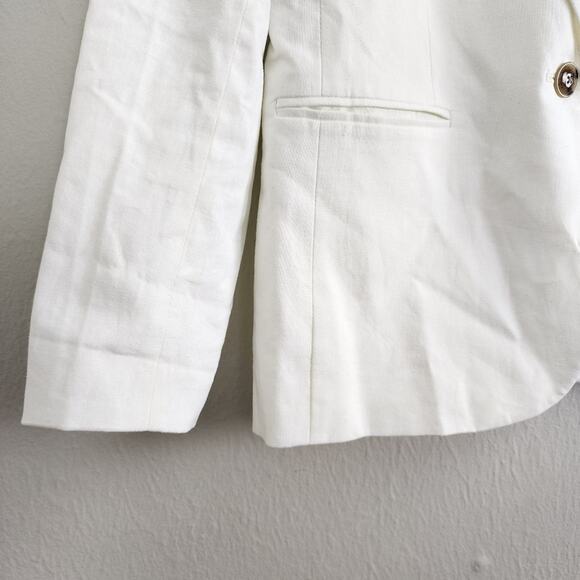 NEW J. Crew Linen Blend One Button Women's White Blazer - Picture 11 of 12